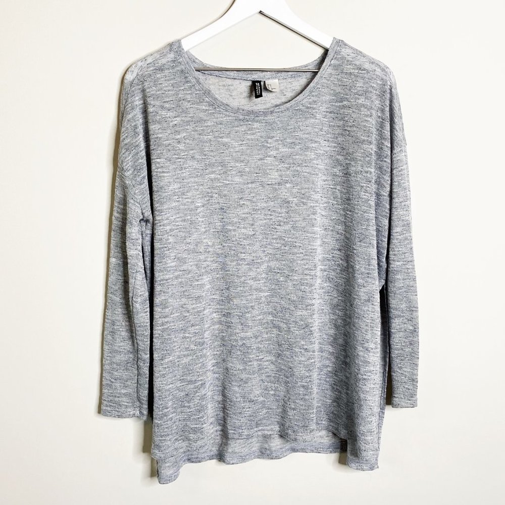 H&M Light Grey Melange Long Sweater Tunic Top